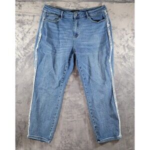 Judy Blue Jeans Womens Slim Fit Size 20W High Waist‎ Side Fray Stretch